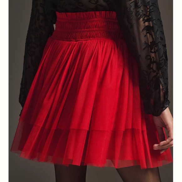 Anthropologie Skirt NWT Red Tulle Flirty & Fun Perfect Size L SOLD OUT & GORG! - Picture 3 of 6